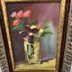 Ancient Oil Painting Still Life Flower Bouquet 20th Century