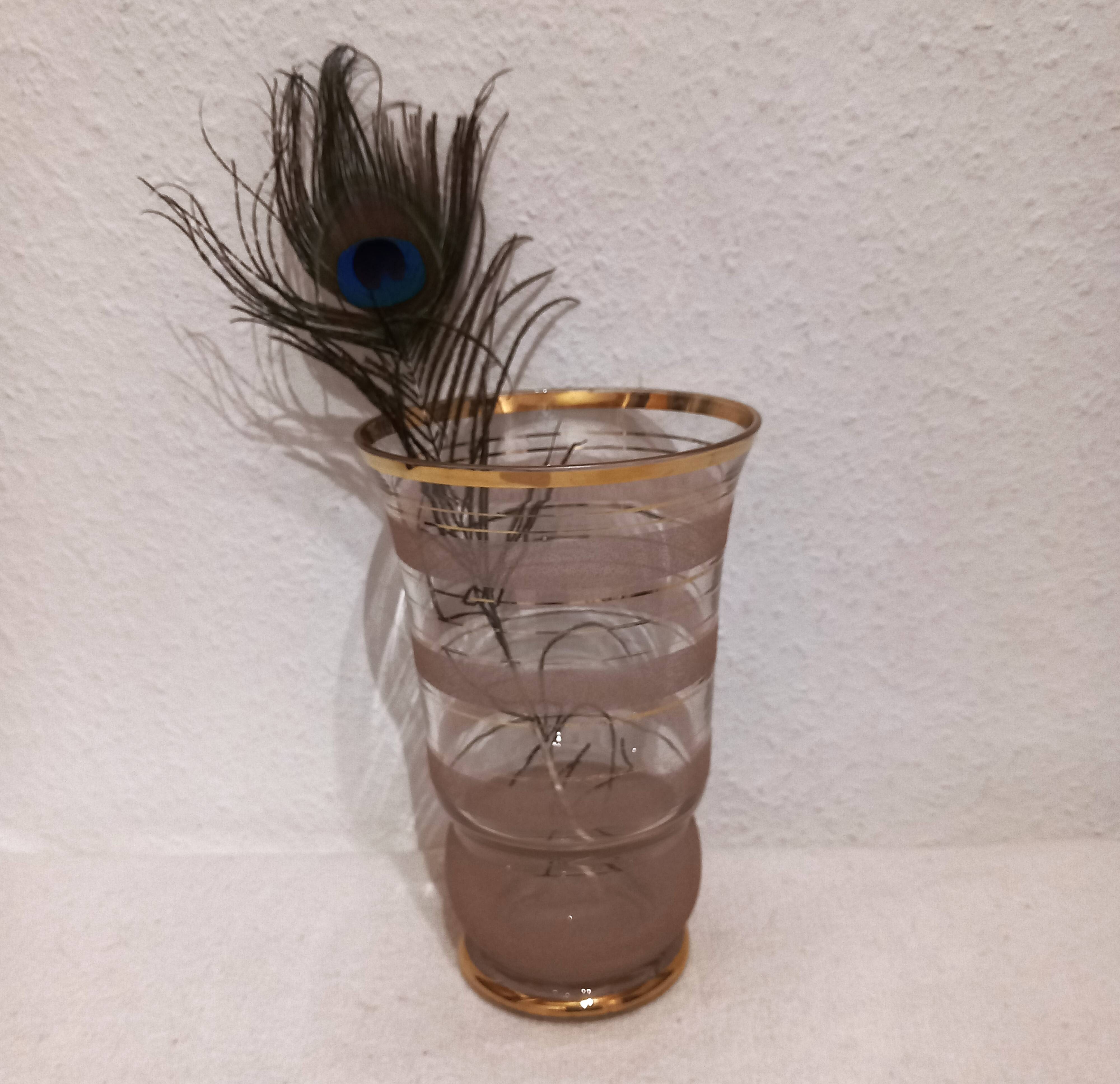 Pink granite glass vase - 1950s