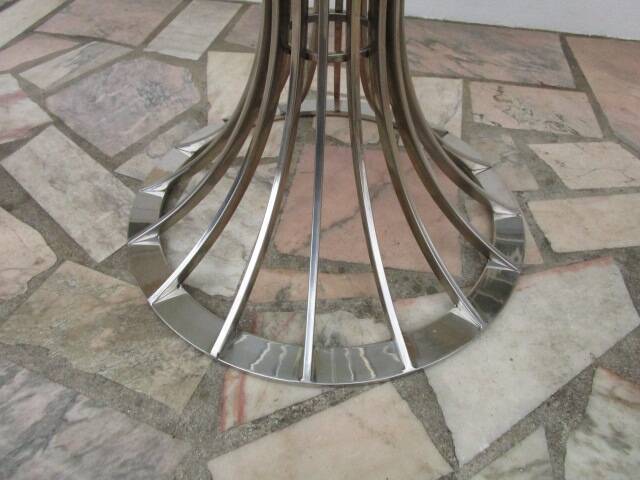 Table ronde en verre dans le goût de Gastone Rinaldi, 1970