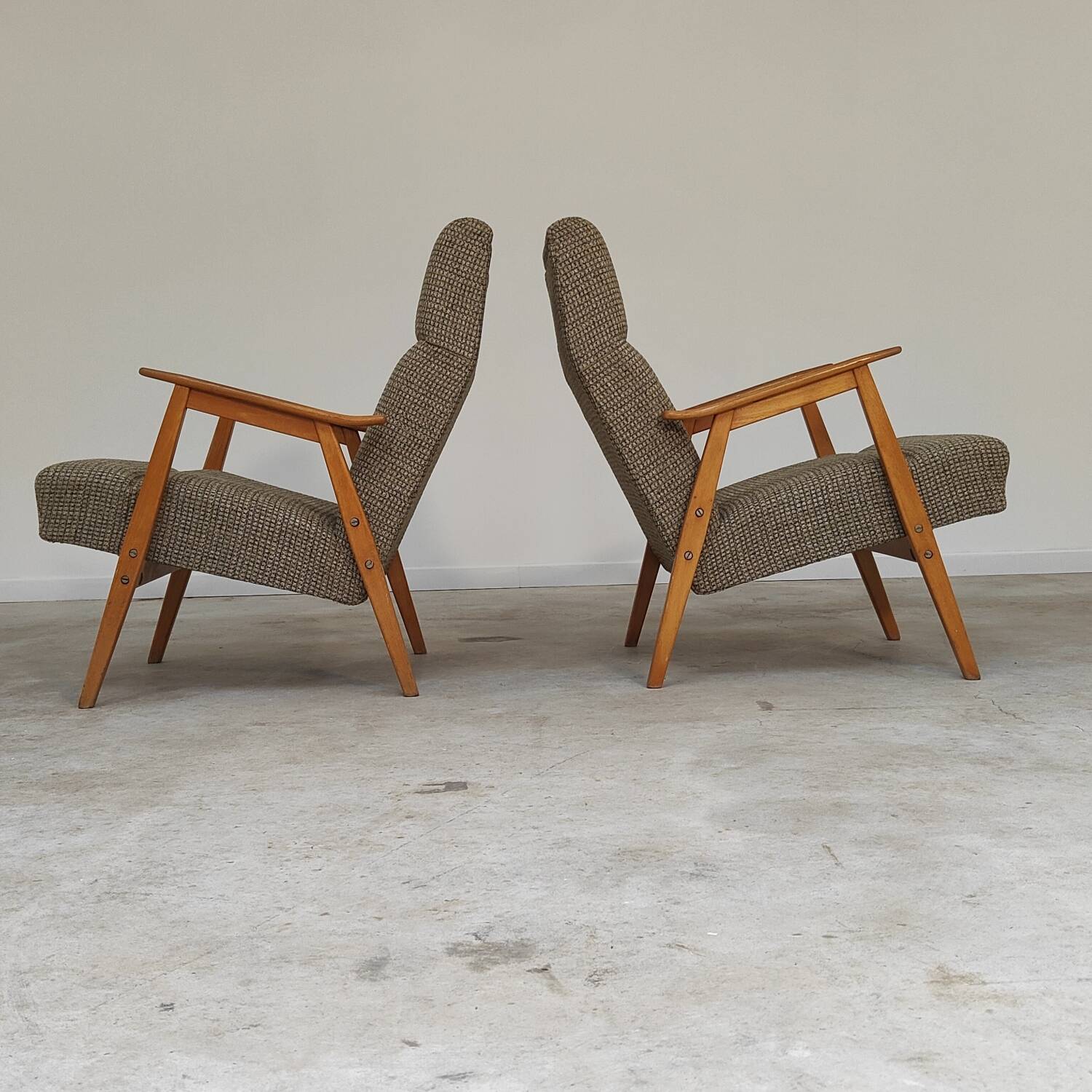 Pair of 6956 armchairs restored by Interier Praha, production 1965