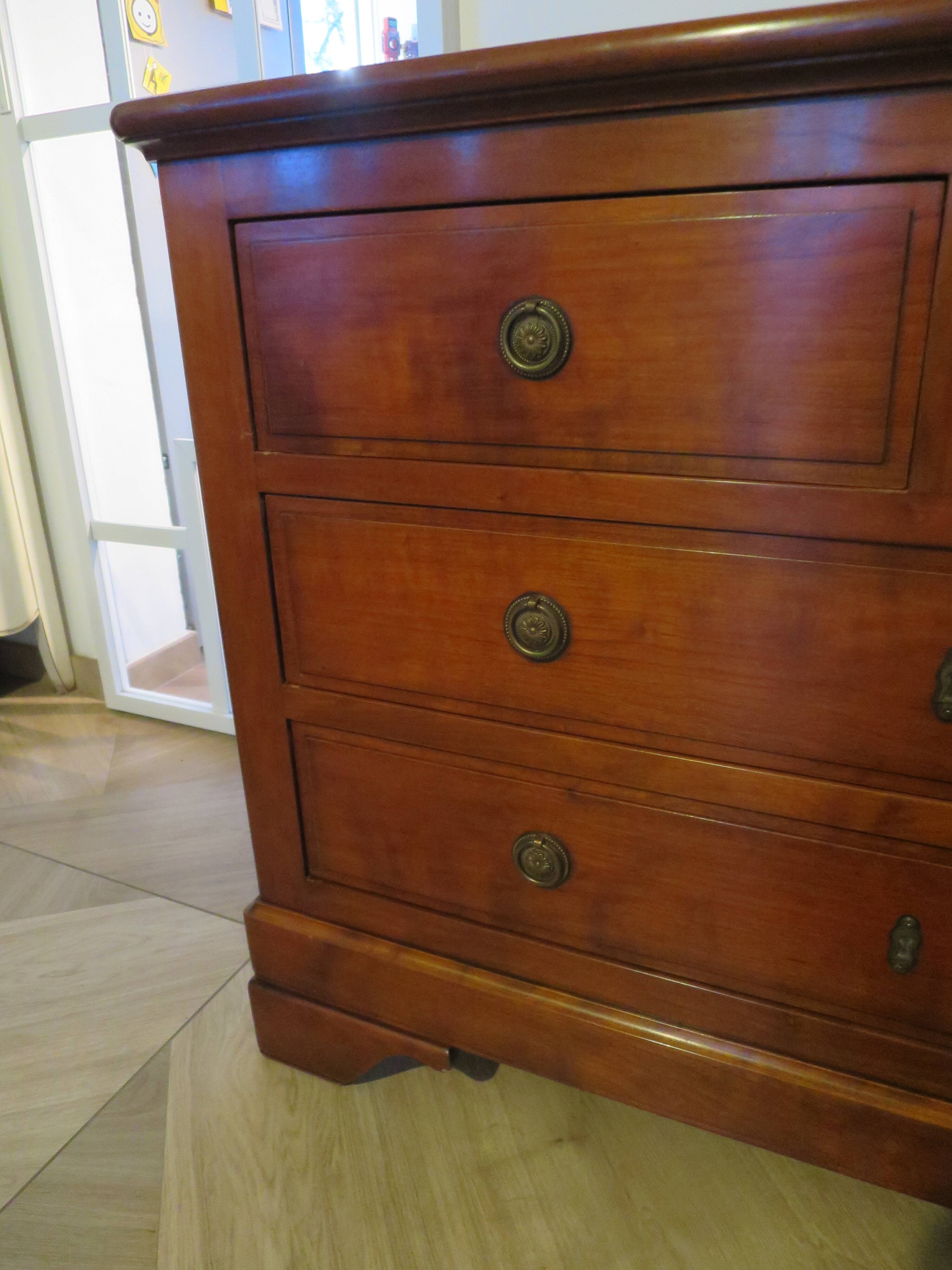 Antique - chest of drawers - 4 drawers - solid wood - cherry