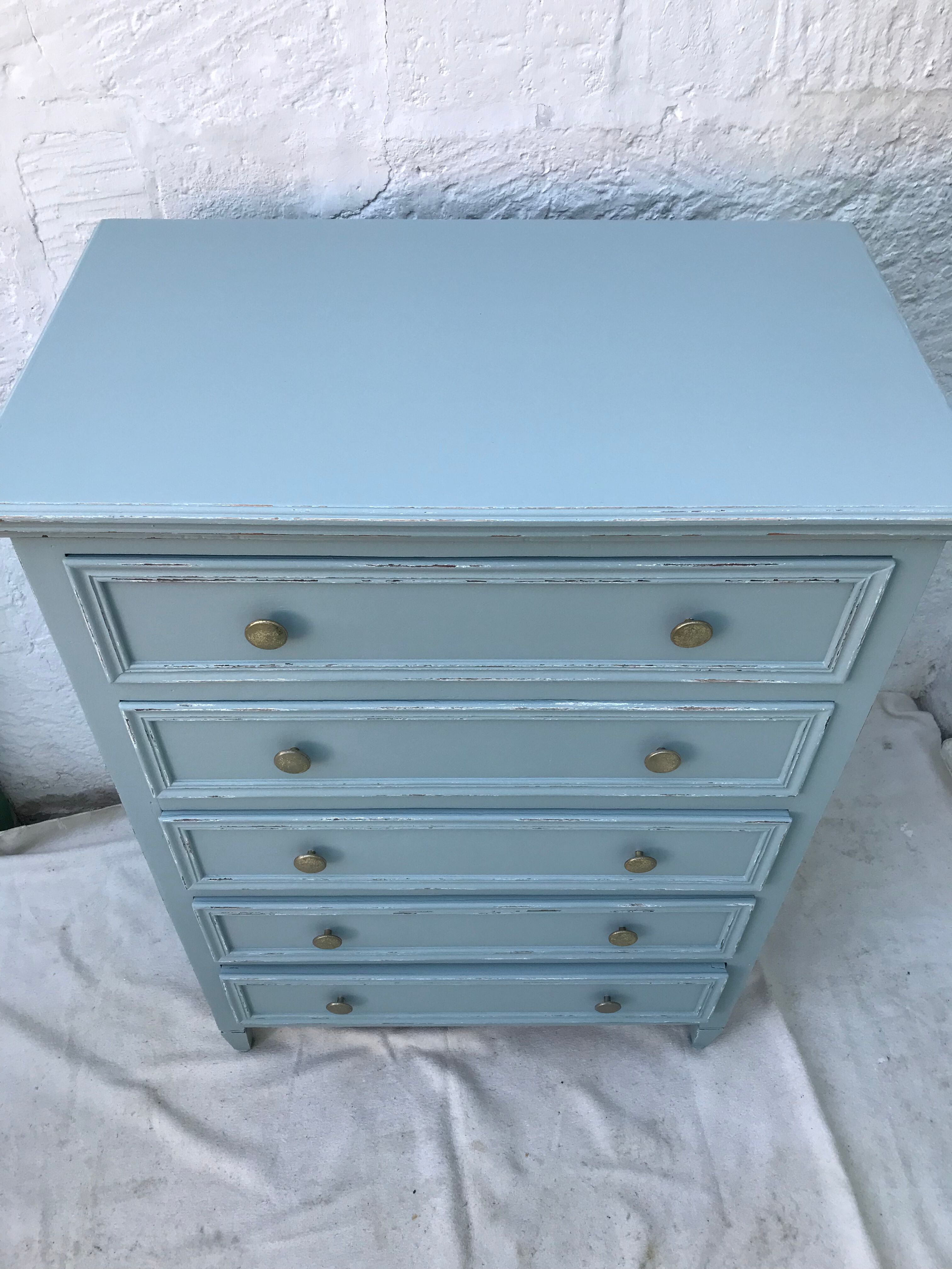 Antique chest of drawers 5 drawers patinated