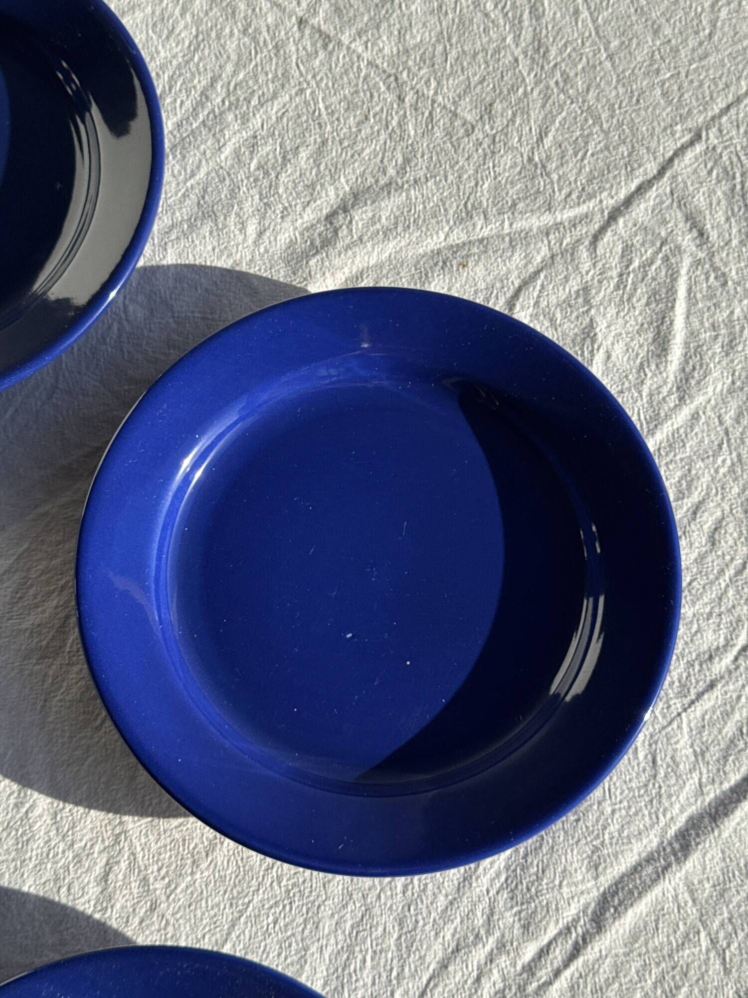 Set of 12 vintage blue ceramic plates D23