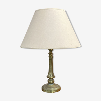 Lampe Napoléon III en laiton plein fin XIXème