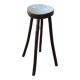 Tabouret de bar haut quadripode en bois massif sculpté 80cm