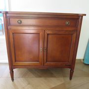 Louis XVI-style sideboard - 1 drawer - fluted legs - mahogany - solid wood
