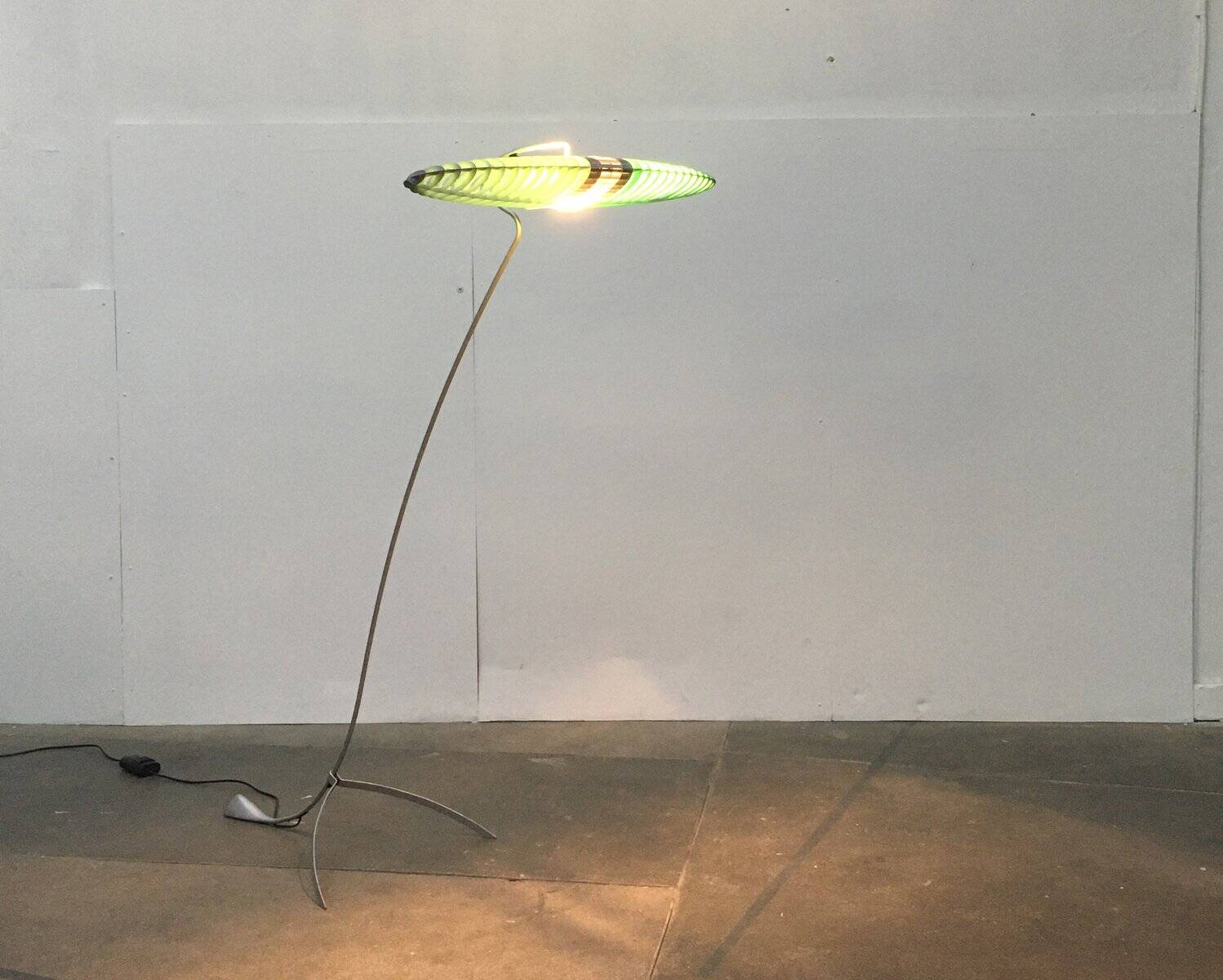 Titania Terra floor lamp, postmodern Italian design by Alberto Meda and Paolo Rizzatto for Luceplan.