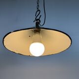 Industrial British Green Enamel Factory Pendant Lamp, 1950s