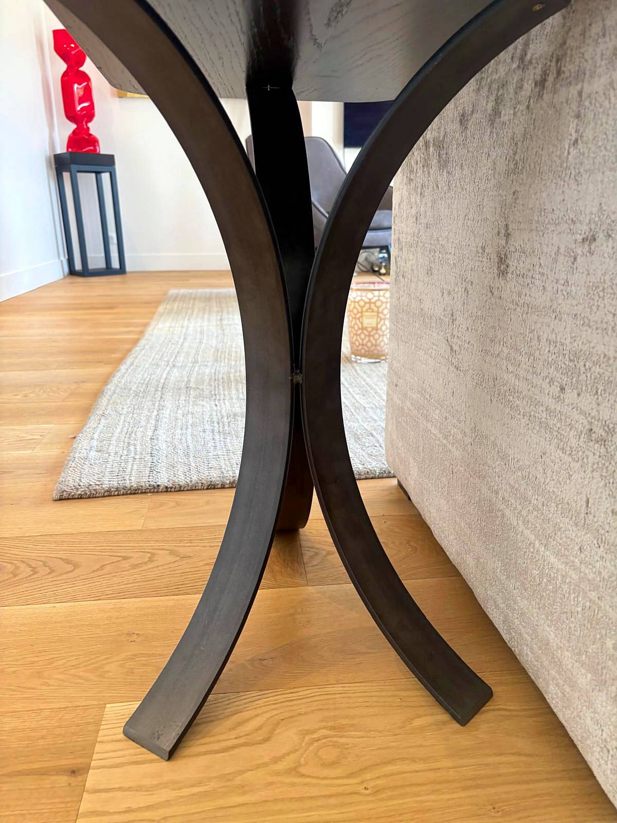 Pair of BS Style side tables in black oak and iron.