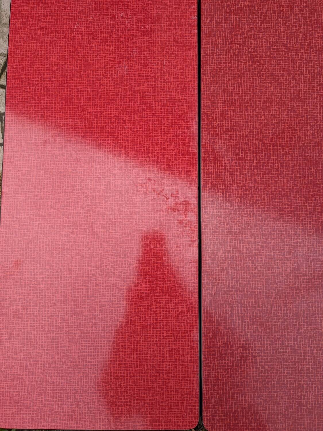 Red formica coffee table