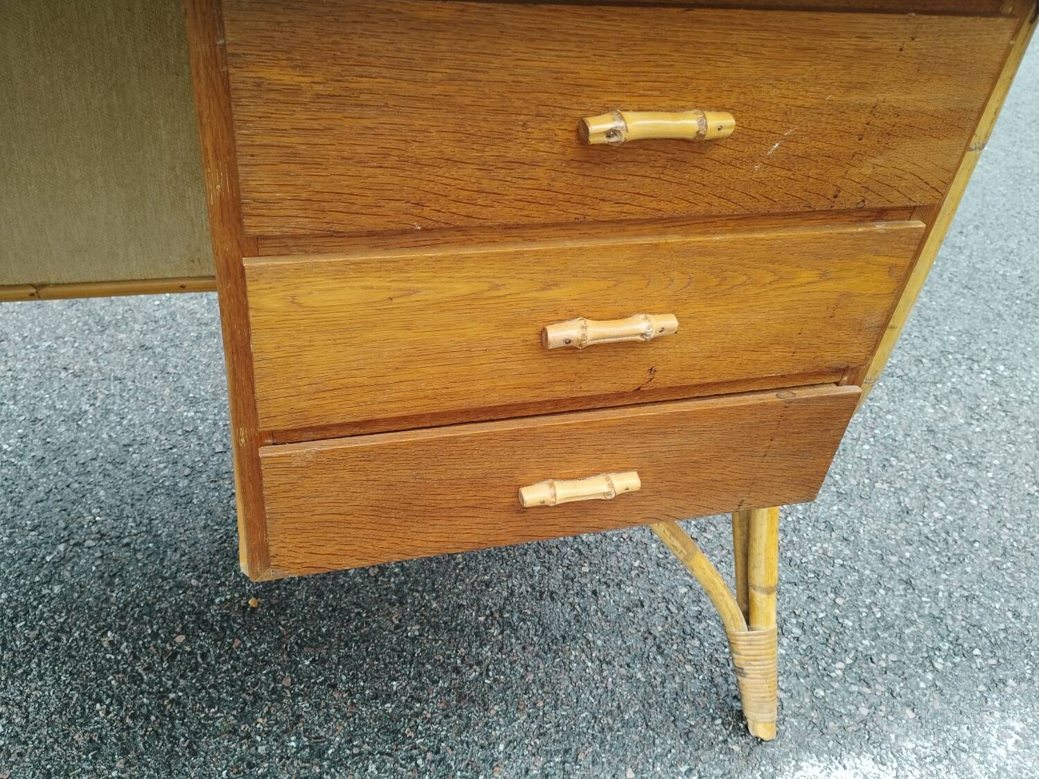 Old rattan desk