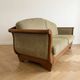 Vintage retro canapé in wood and beige fabric