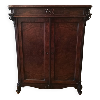 19th-century walnut burl wardrobe - Louis-Philippe / Napoleon III