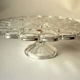 Lead crystal glass cake plate on foot by Nachtmann - Vintage