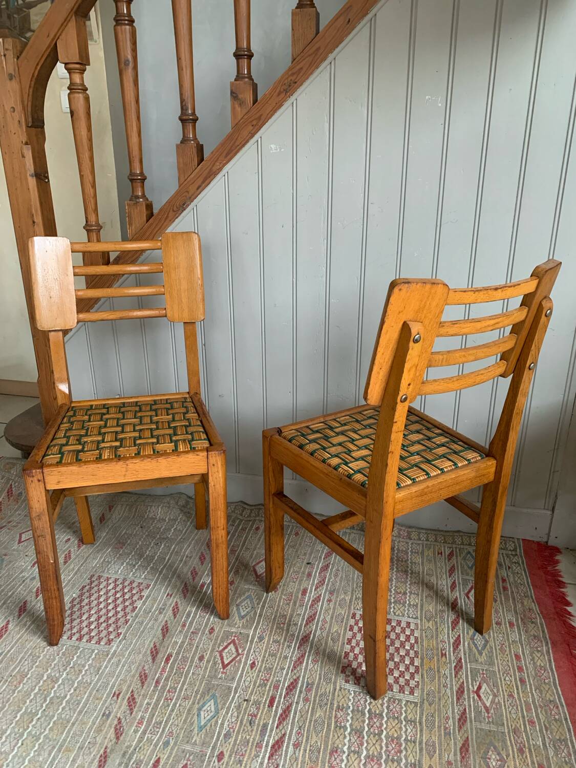 Pair of chairs in the style of Pierre Cruege