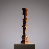 Minimalist abstract handcarved wooden sculpture