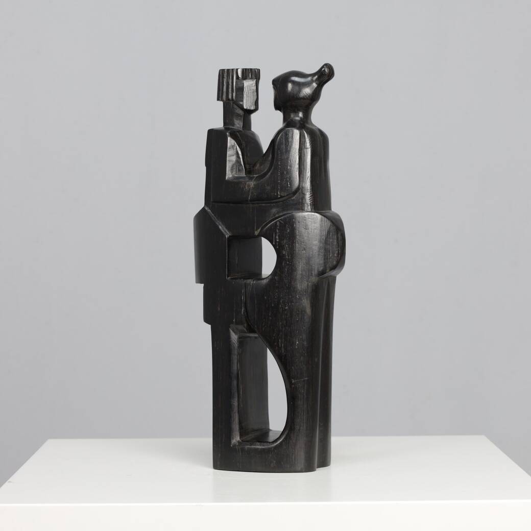 “Together” – Hand-carved wooden sculpture by Jozef Kets, Belgium, 1971
