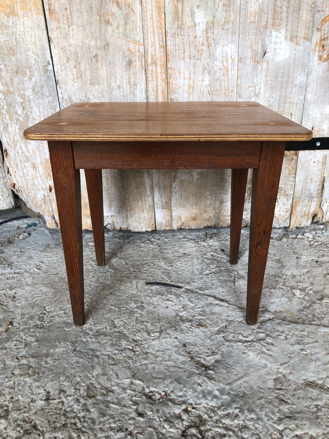 Table School Wood Feet Compass Vintage #A255