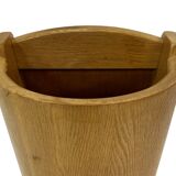 Vintage umbrella holder in oak basket storage design of the 1960s minimalist design