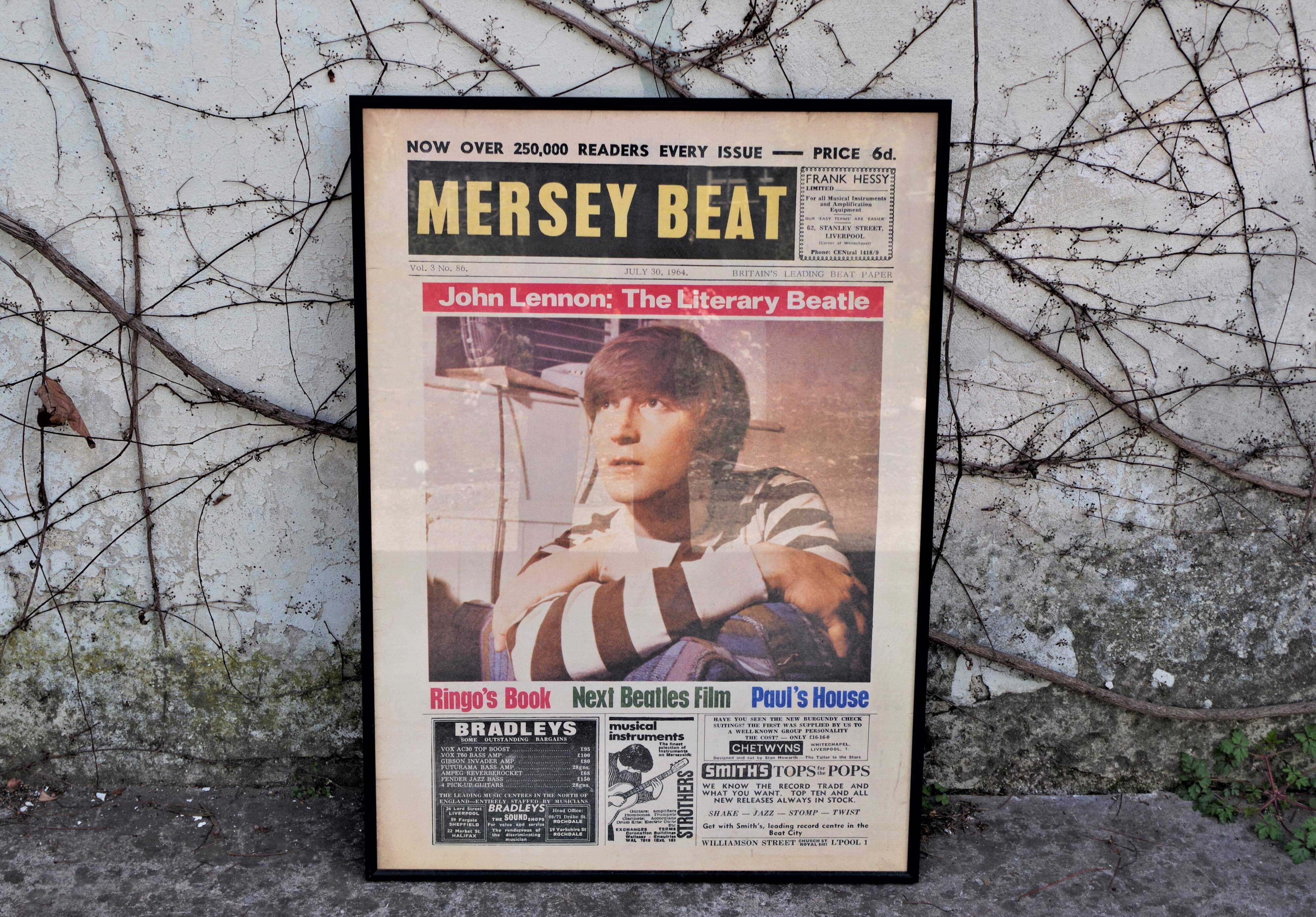 Vintage Beatles poster depicting John Lennon