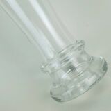 1970s glass VASE by eisch thick clear glass and bubble glass green rim