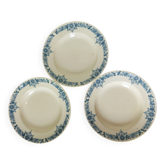 3 deep plates in ironstone from Longchamp model Christiane 220511
