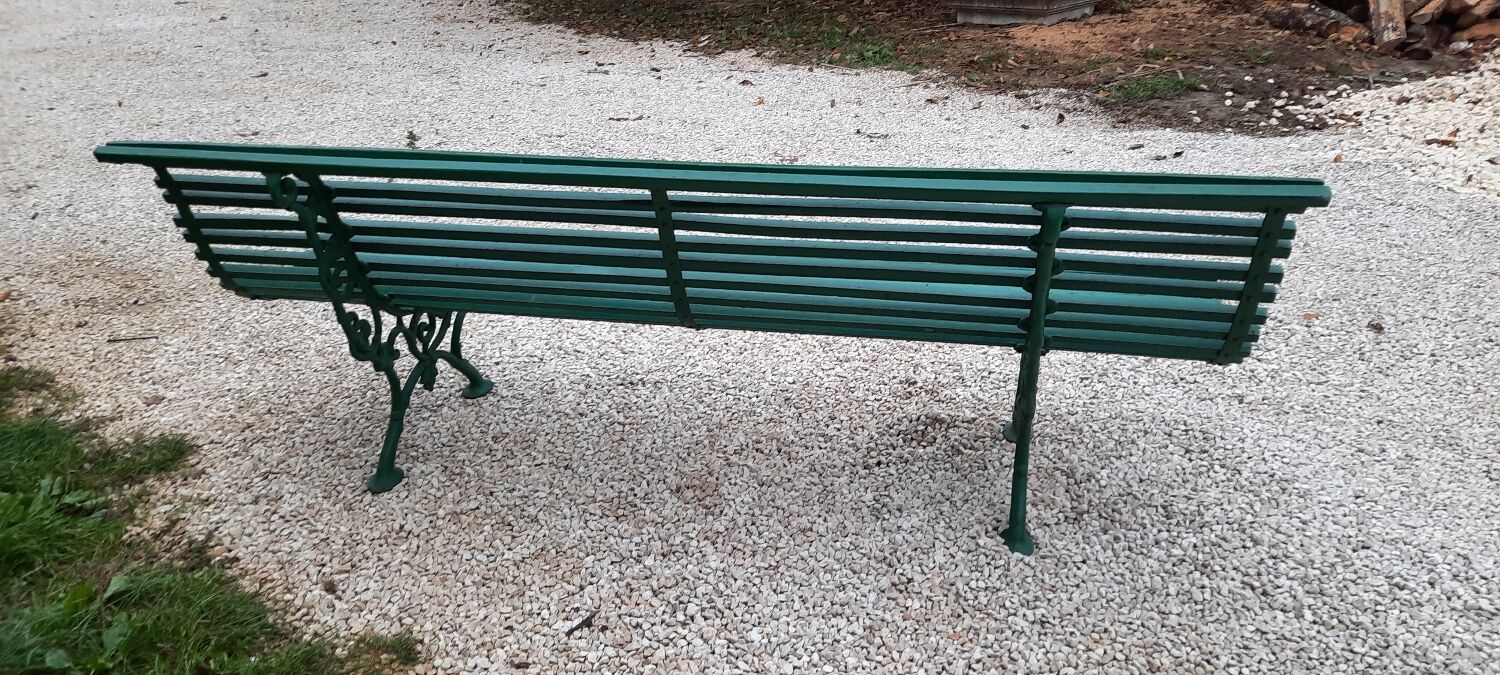 Garden bench with cast iron base