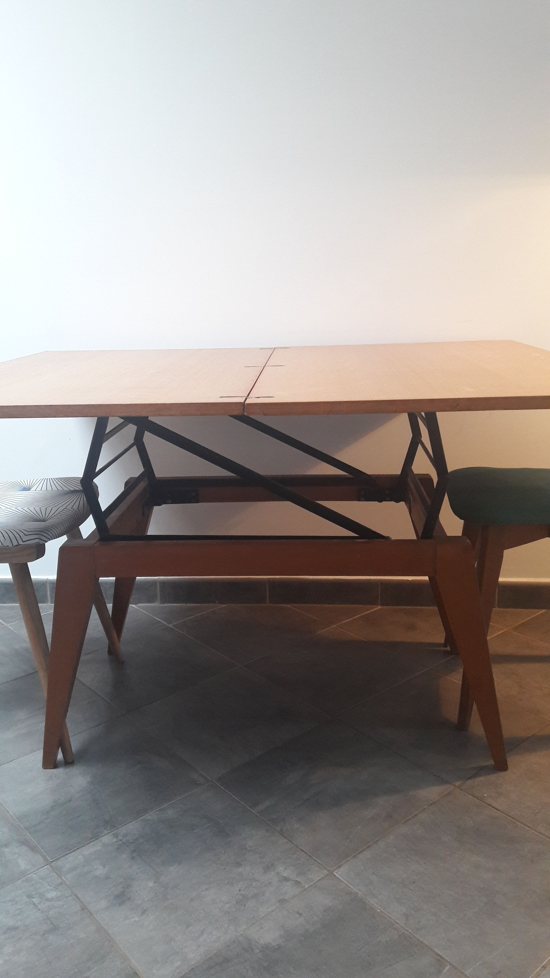 Table basse 2 en 1 relevable 1960