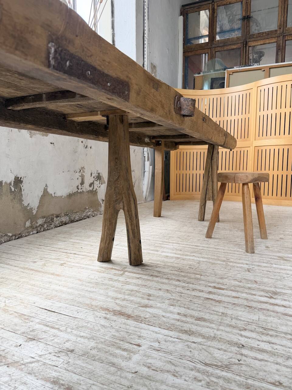 Brutalist popular art table XXL 3.5m/4m pine and oak