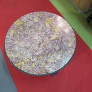 Low wrought iron 1950 marble top side table