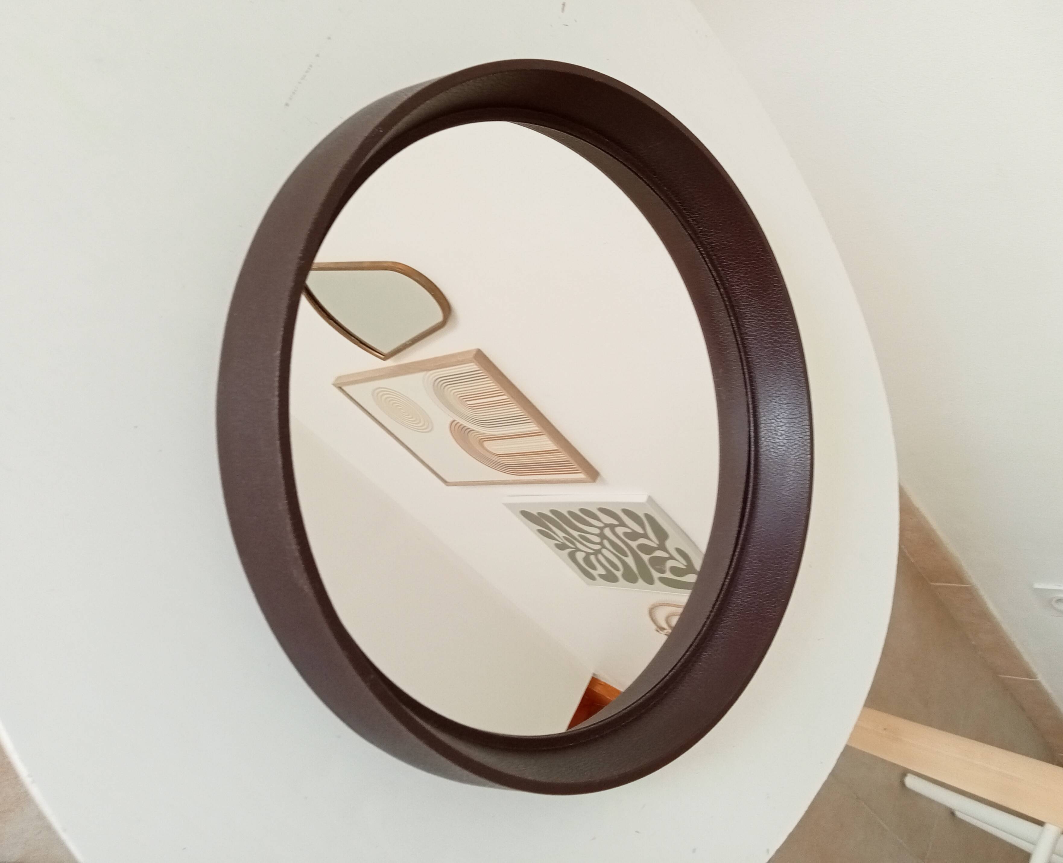 Miroir rond vintage Germany Lange Spiegel années 60/70