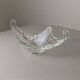 Transparent Murano Glass Bowl with Sterling Silver Flowers – Pointed, Italy 1970s Gift-worthy Centerpiece