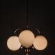 1930s Czech Art Deco Chandelier with Three Opaline Glass Globes
