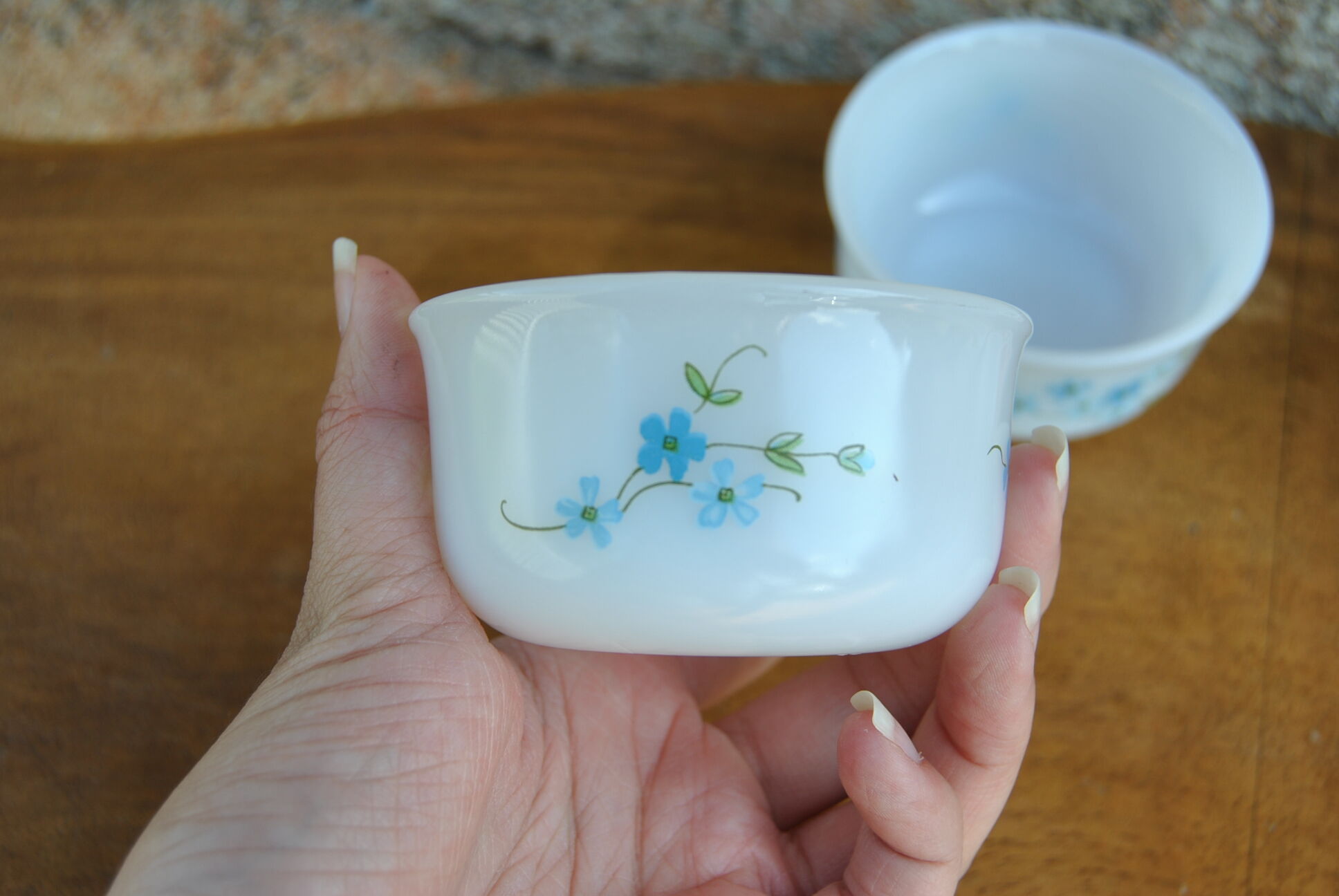 Series of 4 Scania and Veronica ramekins from Arcopal 70s/80s