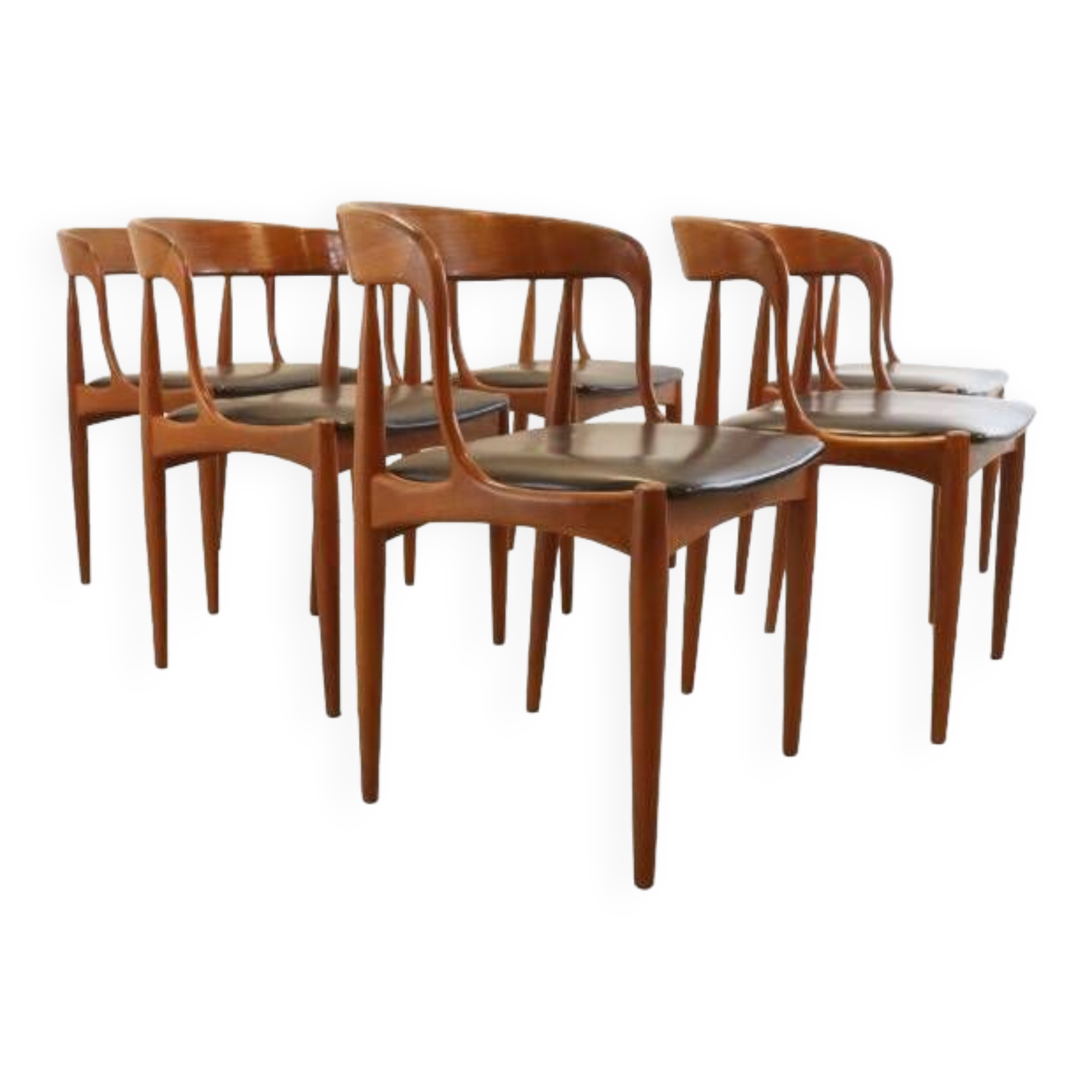 Set of 6 chairs Johannes Andersen voor Uldum stoelen -