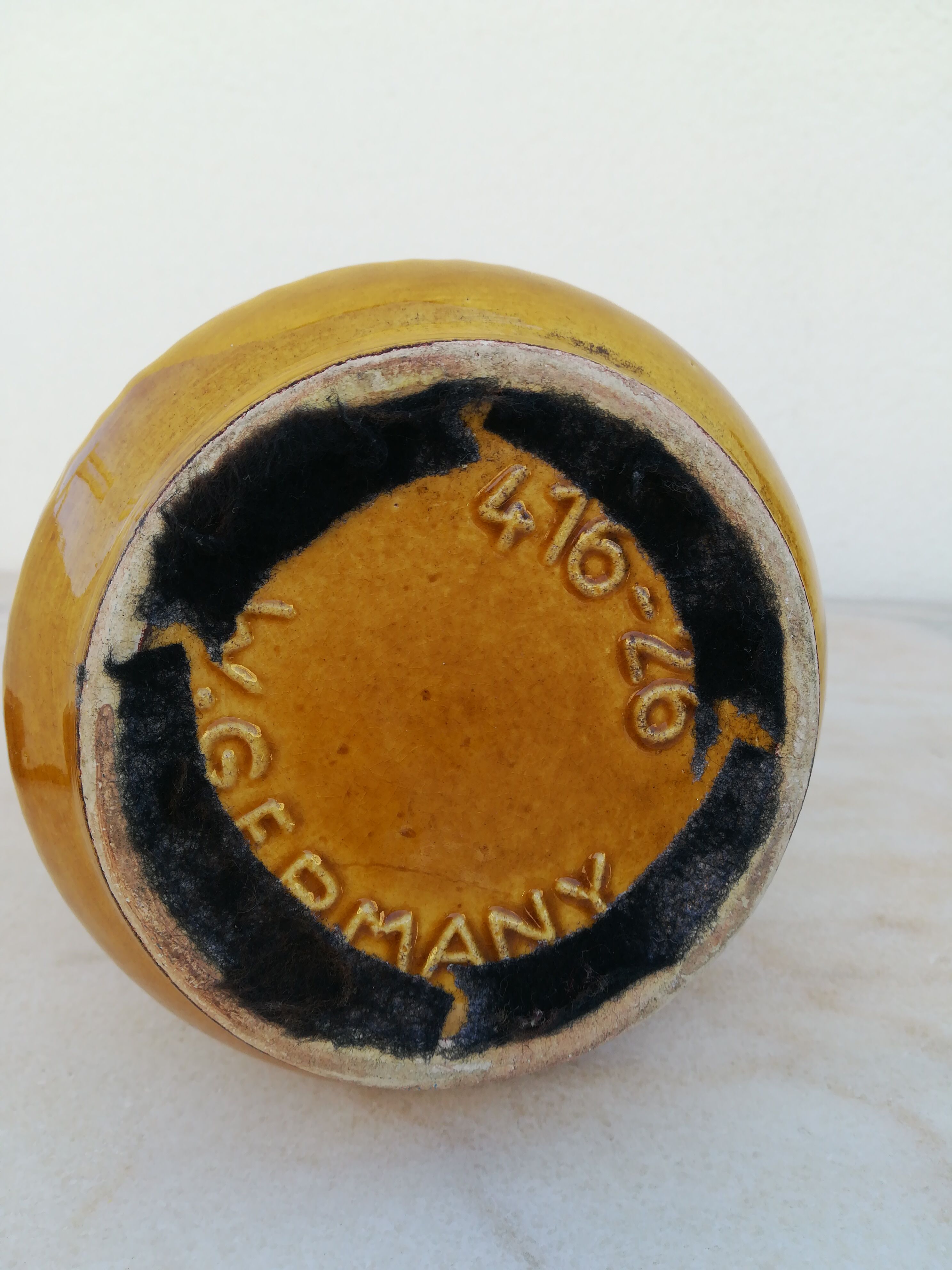 West germany enameled ceramic vase