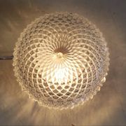 Ceiling light or wall light in moulded glass with diamond point - mid 20th century