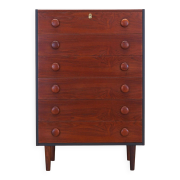 Teak chest of drawers, Danish design, 1970s, production: Denmark