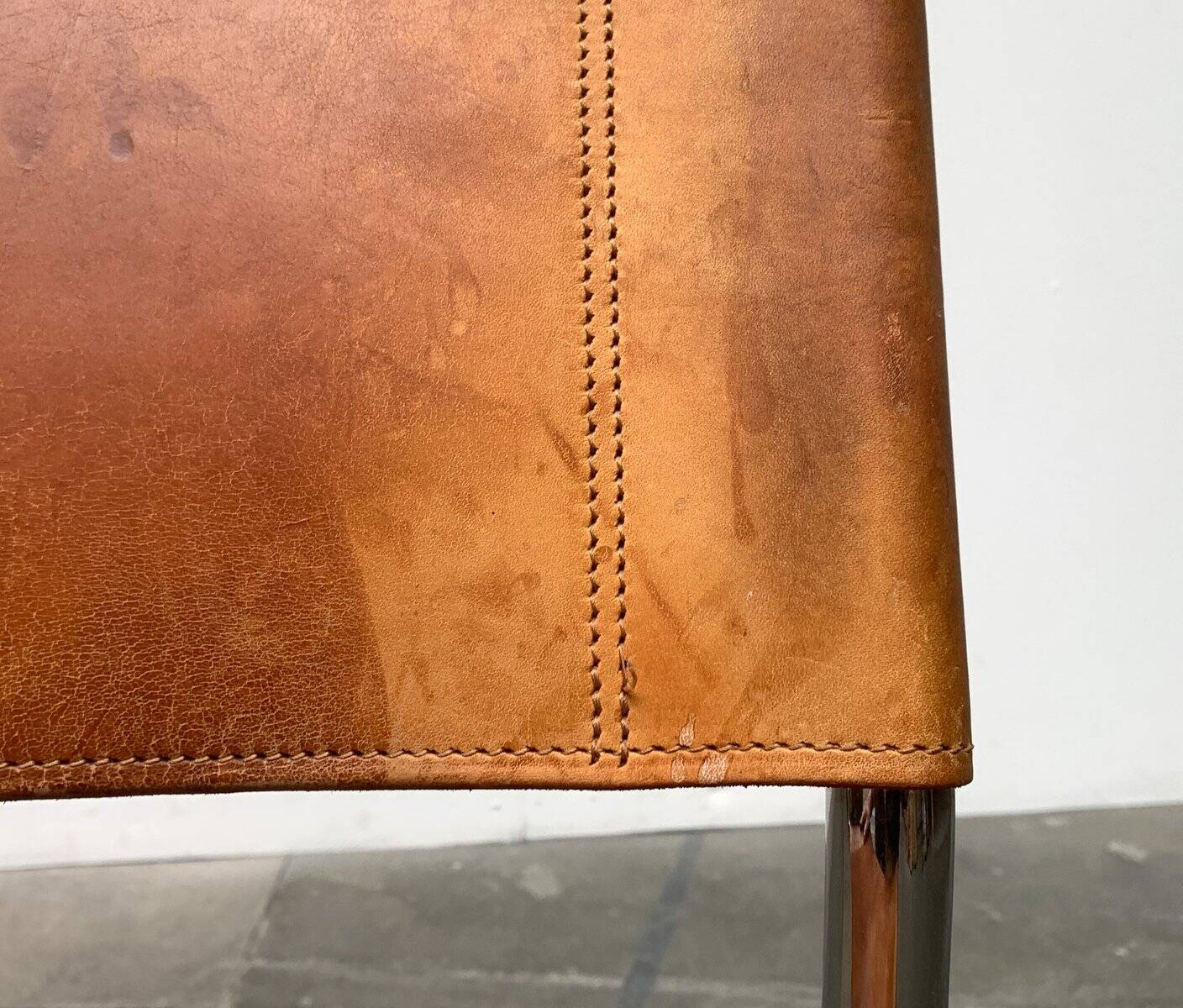 German vintage leather cantilever chairs S33 by Mart Stam for Thonet, set of 8