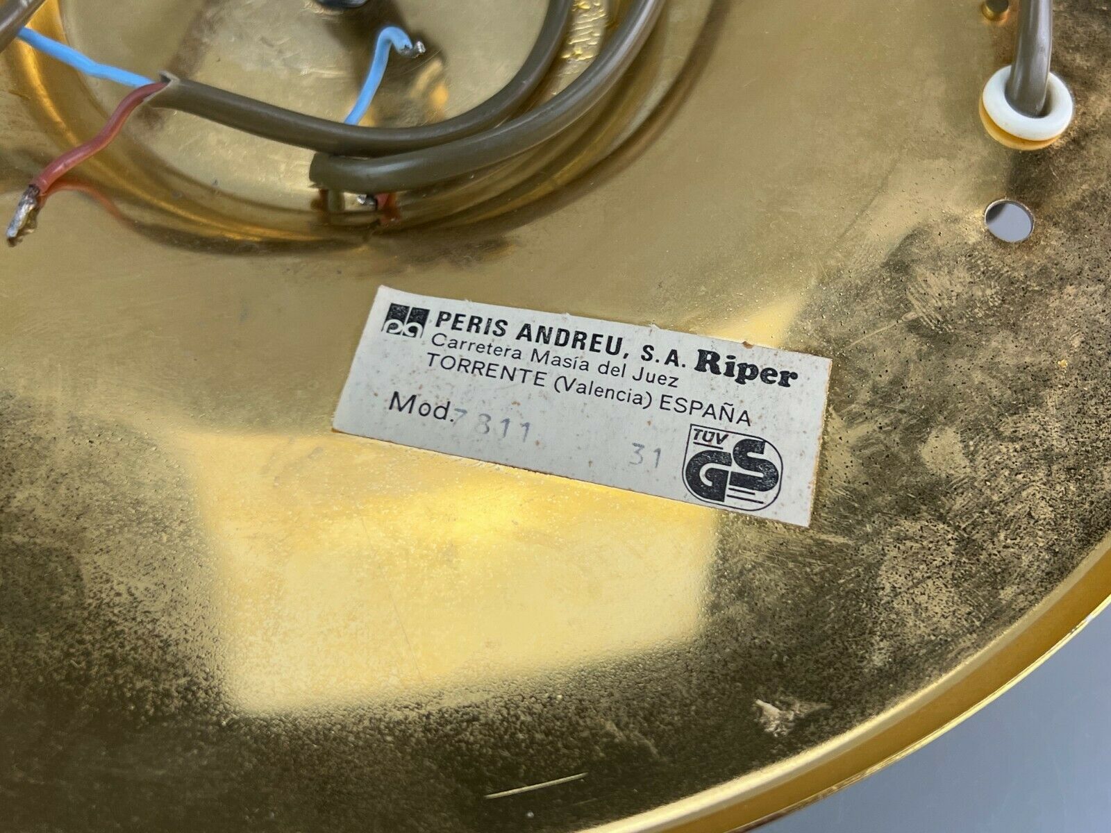 60s 70s lamp Peris Andreu S.A. Riper Plafoniere ceiling lamp Brass Glass