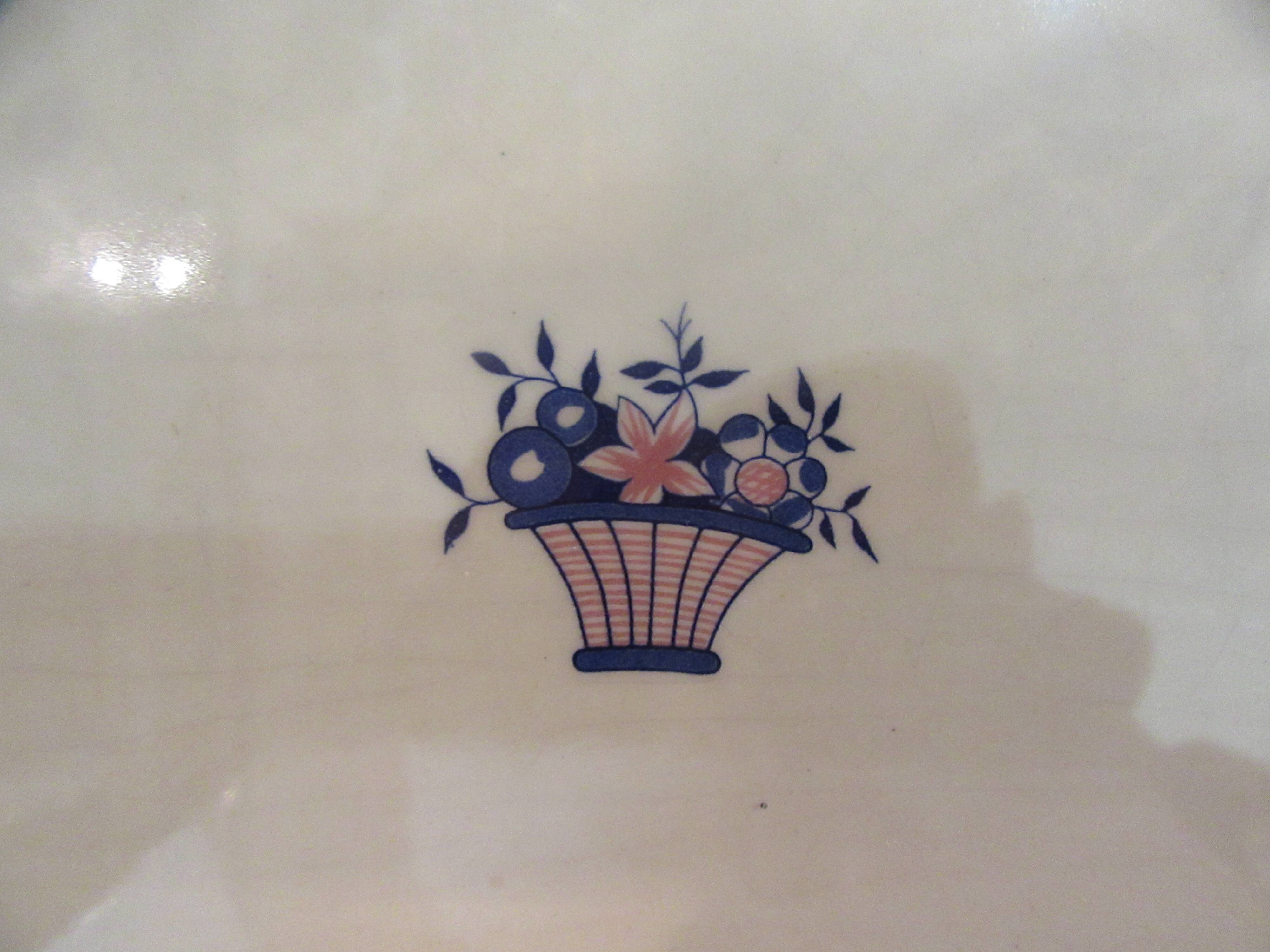 Large LONGCHAMPS oval serving dish with Rouen decor