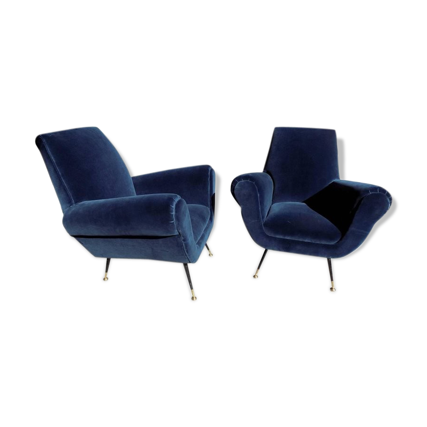 Paire de fauteuils rembourés Gigi Radice 1960