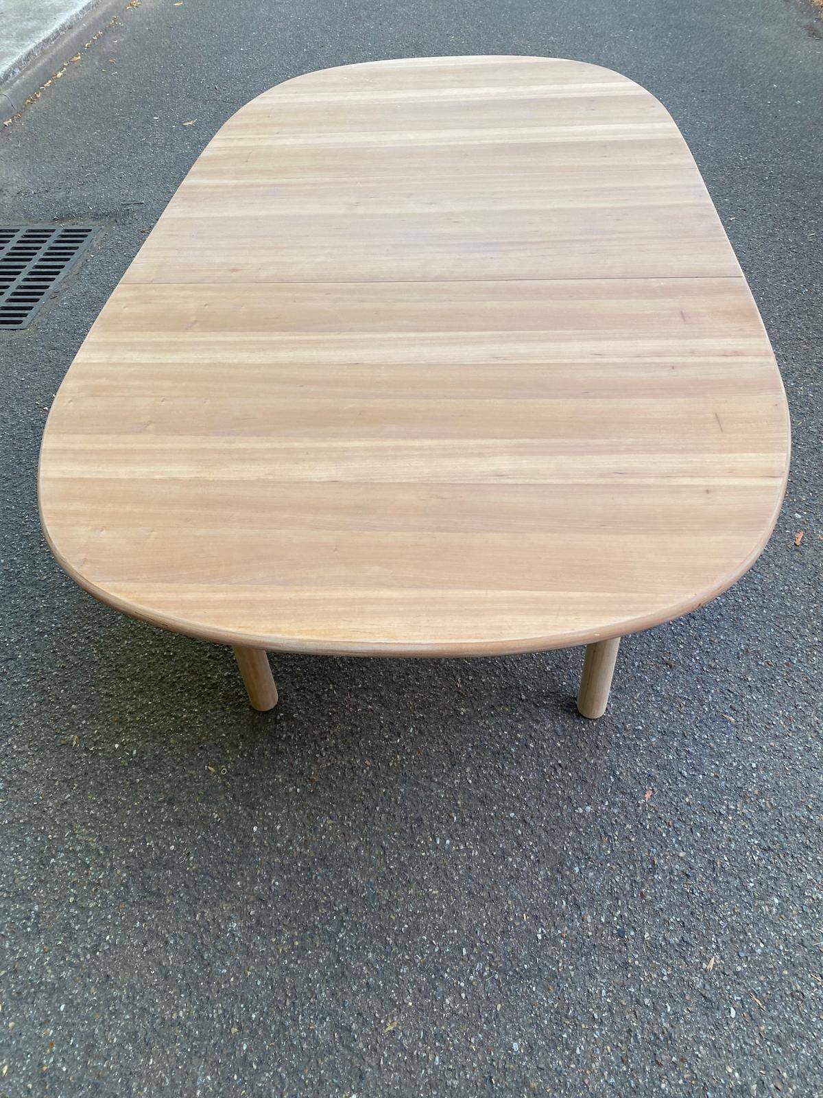 Renovated Scandinavian dining table in raw teak - Made in Denmark
