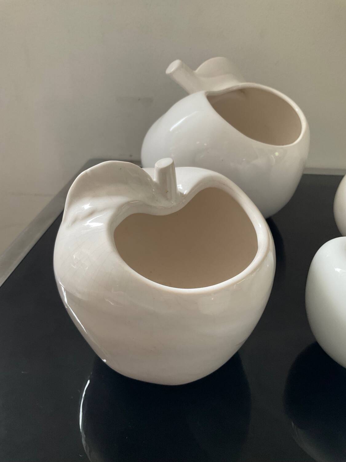 Set of 6 vintage ceramic fruit vases/cachepots