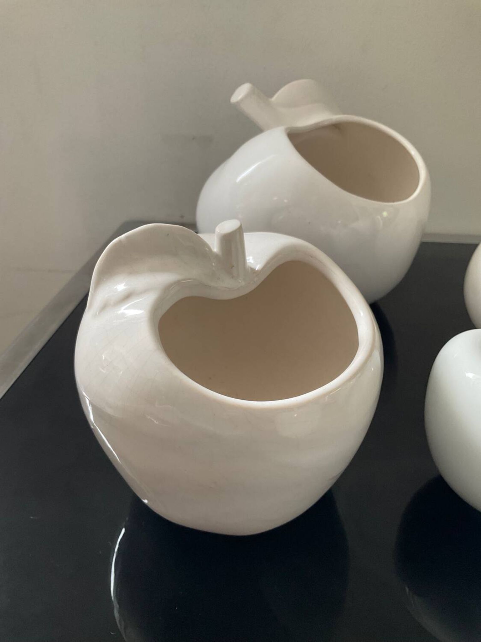 Set of 6 vintage ceramic fruit vases/cachepots