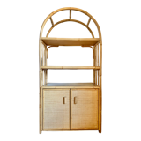 Shelf in oval, rattan and bamboo