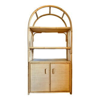Etagère en ovale, rotin et bambou