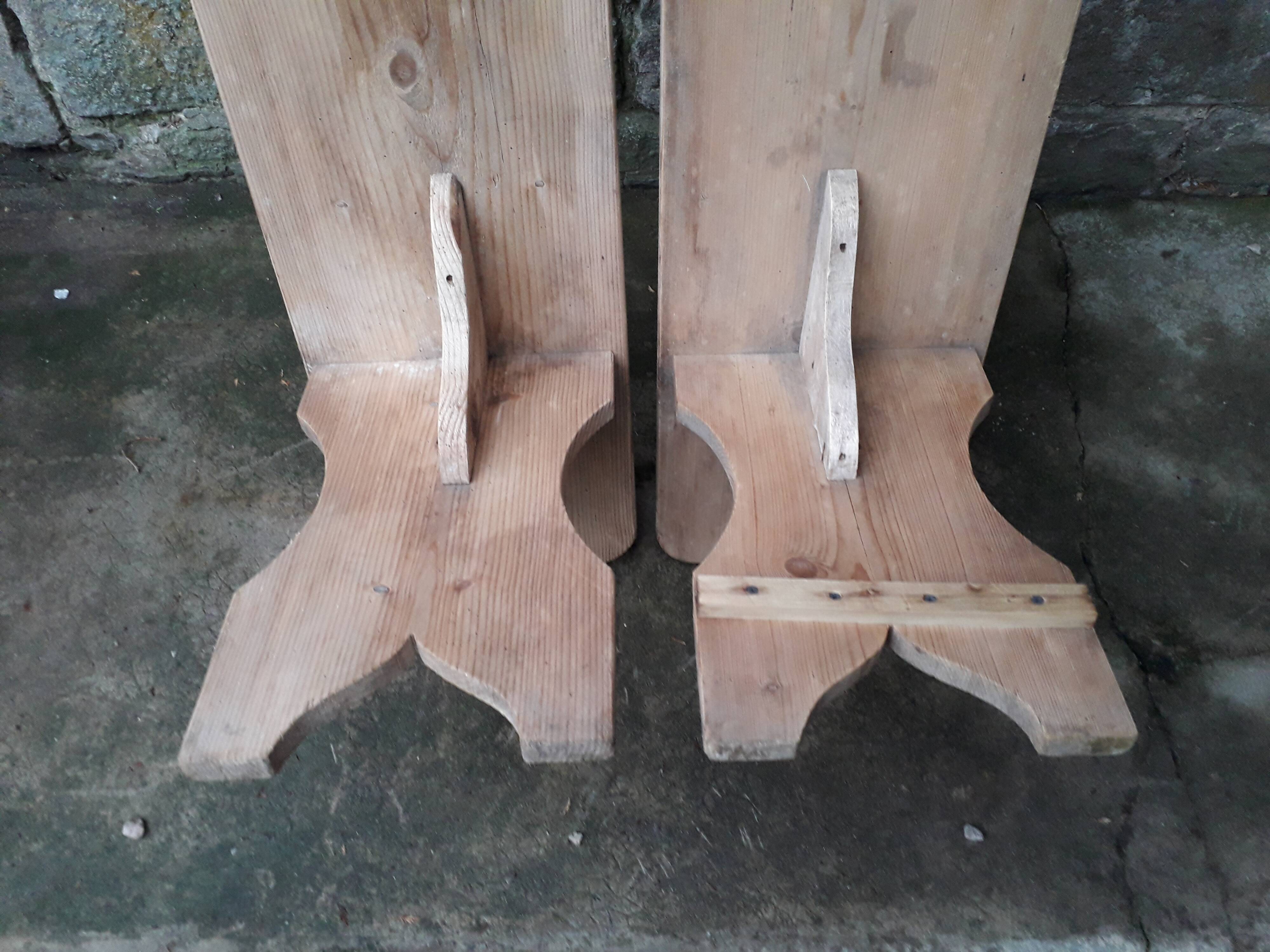 Pair of rustic benches 265 cm