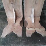 Pair of rustic benches 265 cm