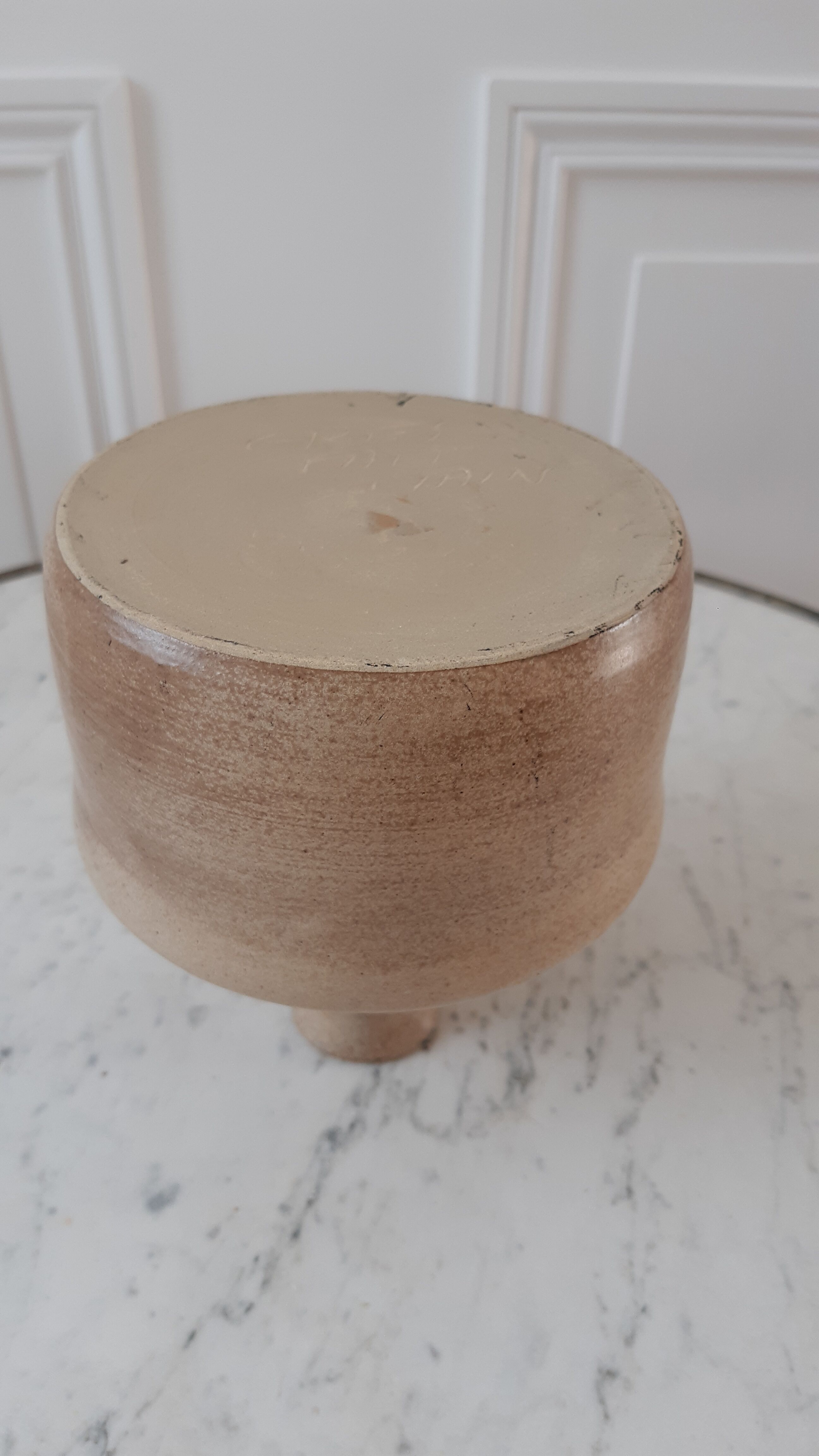Handmade sandstone soliflore picflower vase 70s